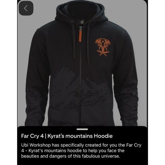 **RARE DISCONTINUED** Ubi Workshop FAR CRY 4 Hoodie Zip-Up Jumper Size XXL - Picture 1 of 4